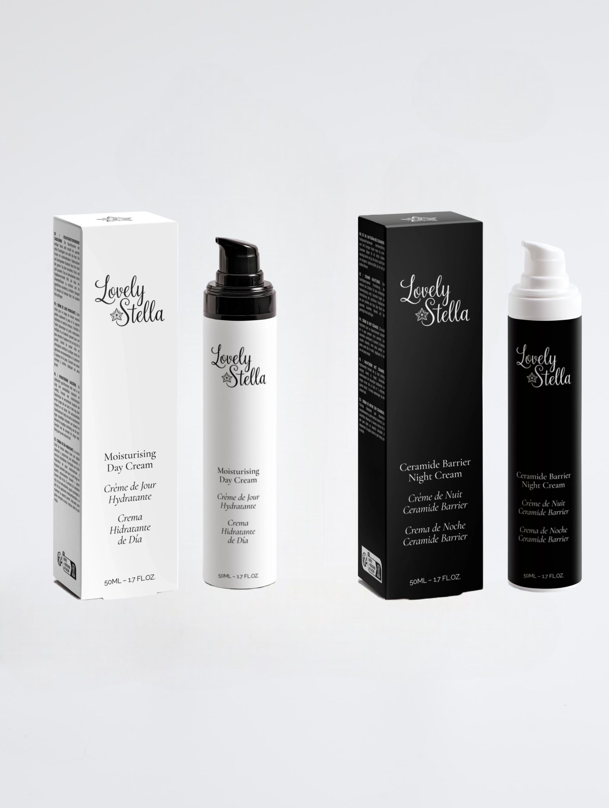 Lovely Stella Le Rituel 24h - Crème de Jour Hydratante et Crème de Nuit Ceramide Barrier, coffret routine complète jour et nuit, 2 × 50ml