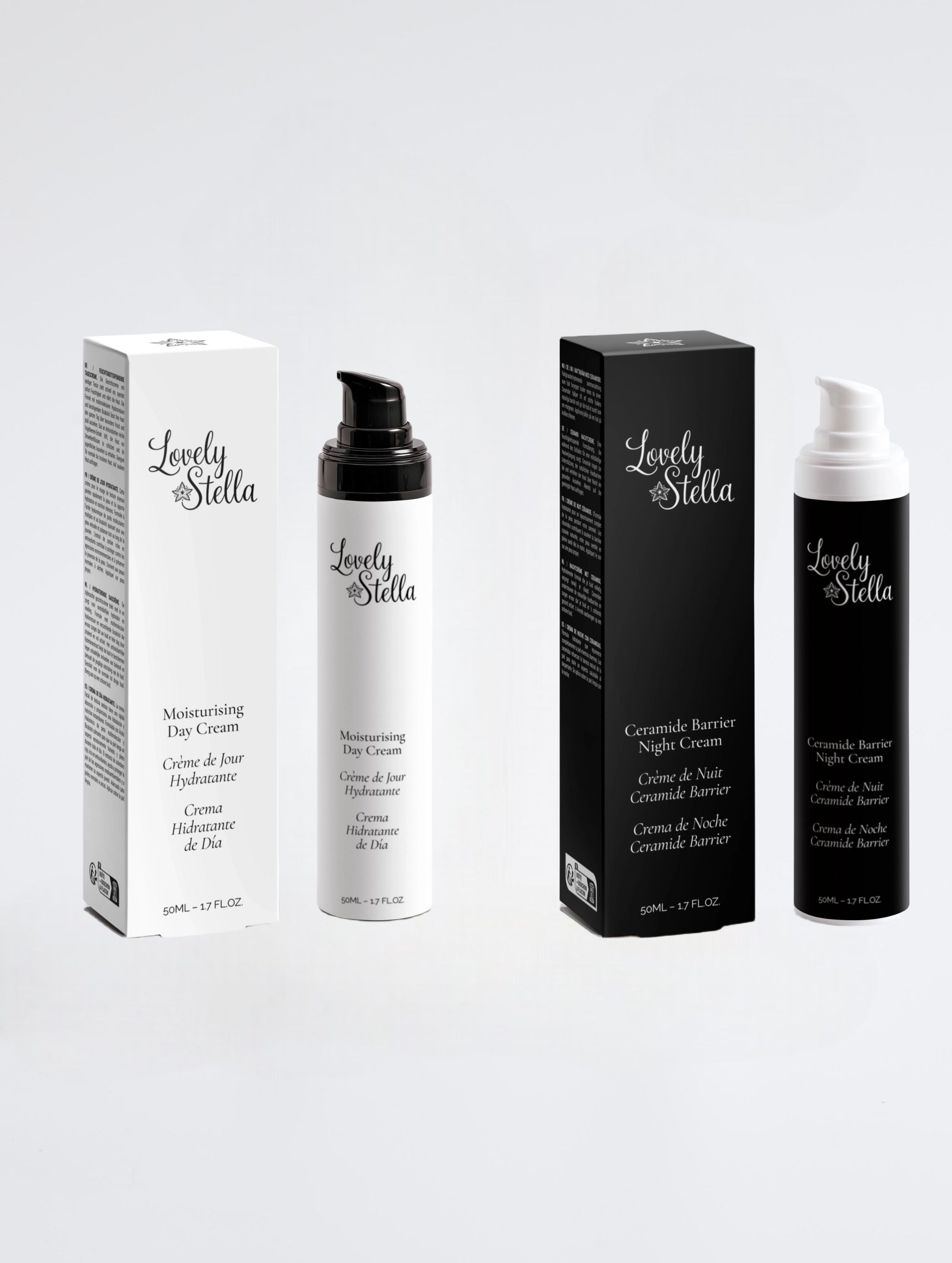 Lovely Stella Le Rituel 24h - Crème de Jour Hydratante et Crème de Nuit Ceramide Barrier, coffret routine complète jour et nuit, 2 × 50ml