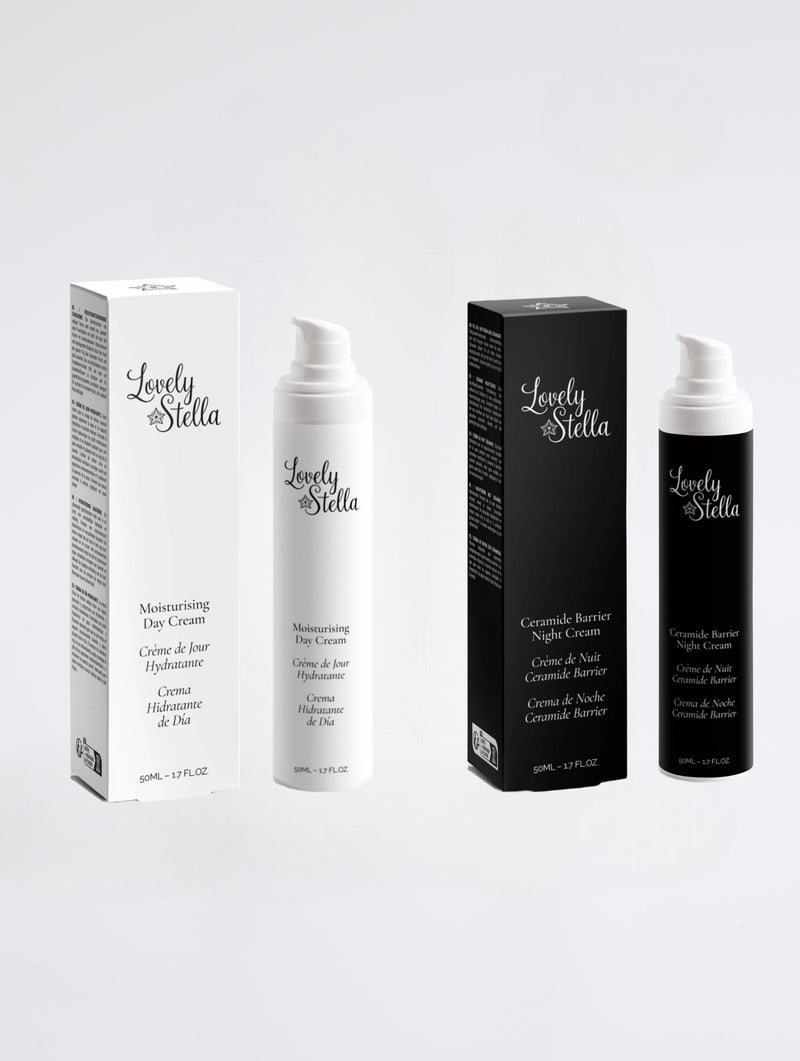 Lovely Stella Le Rituel 24h - Crème de Jour Hydratante et Crème de Nuit Ceramide Barrier, coffret routine complète jour et nuit, 2 × 50ml